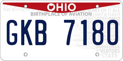 OH license plate GKB7180