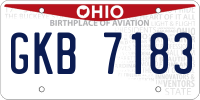 OH license plate GKB7183