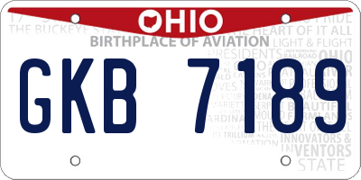 OH license plate GKB7189