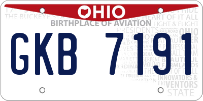 OH license plate GKB7191