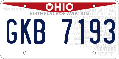 OH license plate GKB7193
