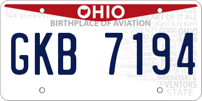 OH license plate GKB7194