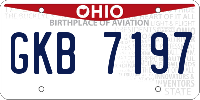 OH license plate GKB7197