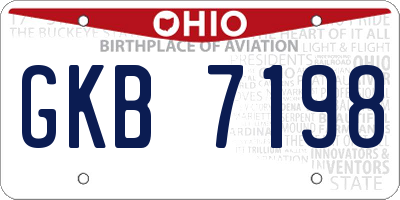 OH license plate GKB7198