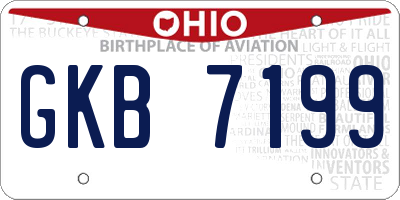 OH license plate GKB7199