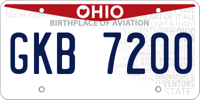 OH license plate GKB7200