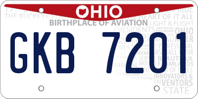 OH license plate GKB7201