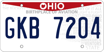 OH license plate GKB7204