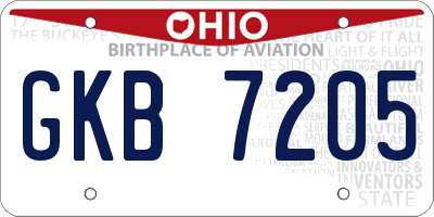 OH license plate GKB7205