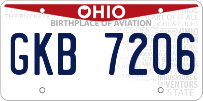 OH license plate GKB7206