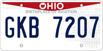 OH license plate GKB7207