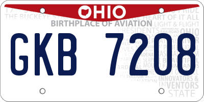 OH license plate GKB7208