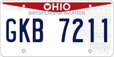 OH license plate GKB7211
