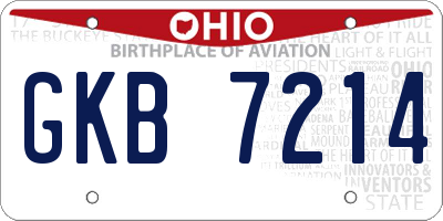 OH license plate GKB7214