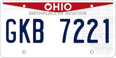 OH license plate GKB7221