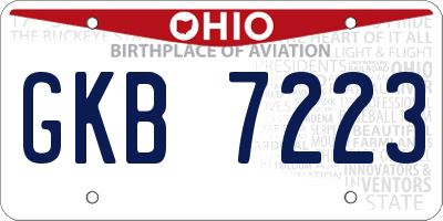 OH license plate GKB7223