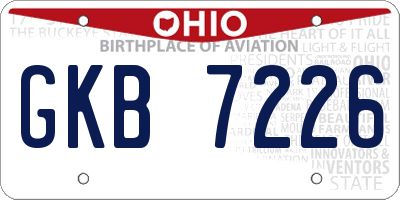 OH license plate GKB7226