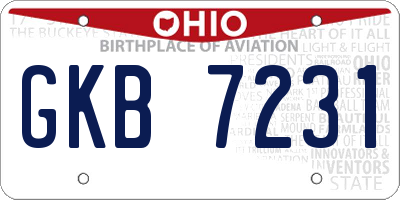 OH license plate GKB7231