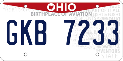 OH license plate GKB7233