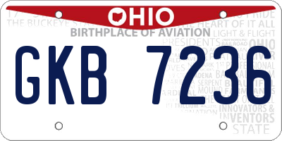 OH license plate GKB7236