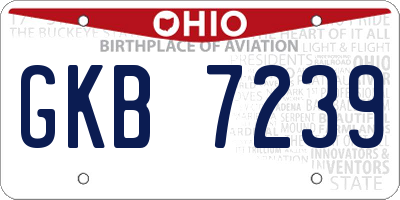 OH license plate GKB7239