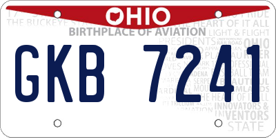 OH license plate GKB7241