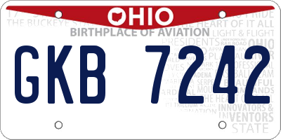 OH license plate GKB7242