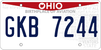 OH license plate GKB7244