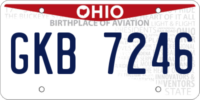 OH license plate GKB7246