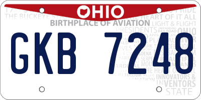 OH license plate GKB7248