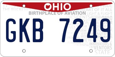 OH license plate GKB7249