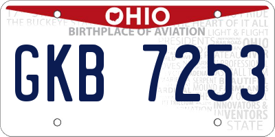 OH license plate GKB7253