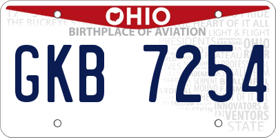 OH license plate GKB7254