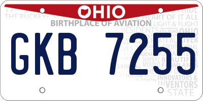 OH license plate GKB7255