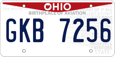OH license plate GKB7256
