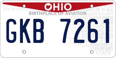 OH license plate GKB7261