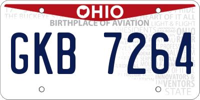 OH license plate GKB7264