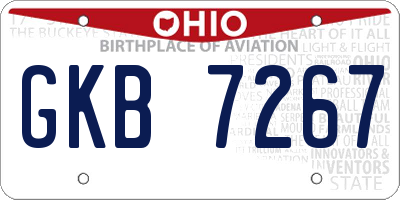 OH license plate GKB7267