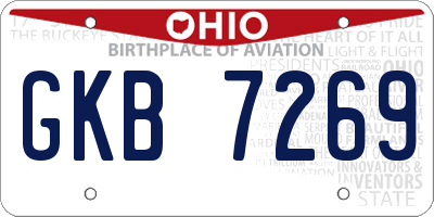 OH license plate GKB7269