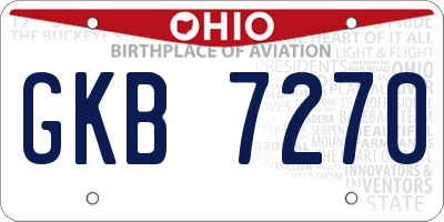 OH license plate GKB7270