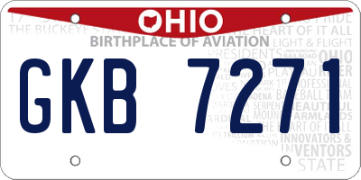 OH license plate GKB7271