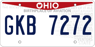 OH license plate GKB7272