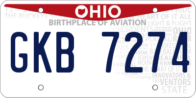 OH license plate GKB7274