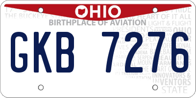 OH license plate GKB7276