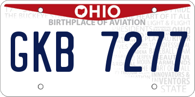 OH license plate GKB7277