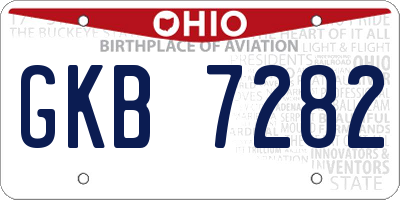 OH license plate GKB7282
