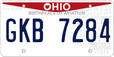 OH license plate GKB7284