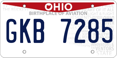 OH license plate GKB7285