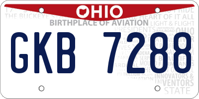 OH license plate GKB7288