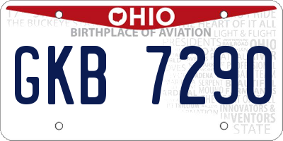 OH license plate GKB7290